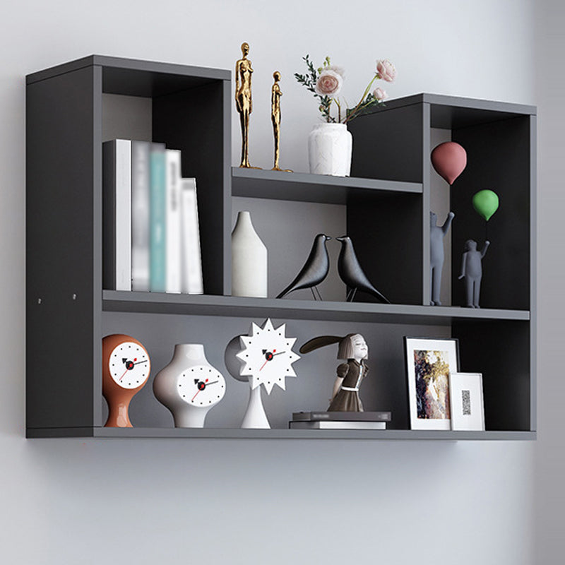 Contemporary Style Bookcase Wall Mounted Horizontal Bookshelf for Office and Home