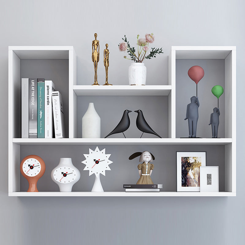 Contemporary Style Bookcase Wall Mounted Horizontal Bookshelf for Office and Home