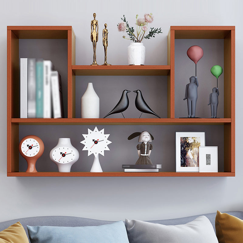 Contemporary Style Bookcase Wall Mounted Horizontal Bookshelf for Office and Home