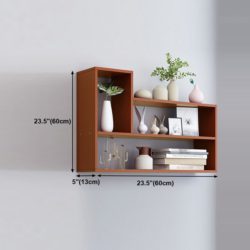Contemporary Style Bookcase Wall Mounted Horizontal Bookshelf for Office and Home