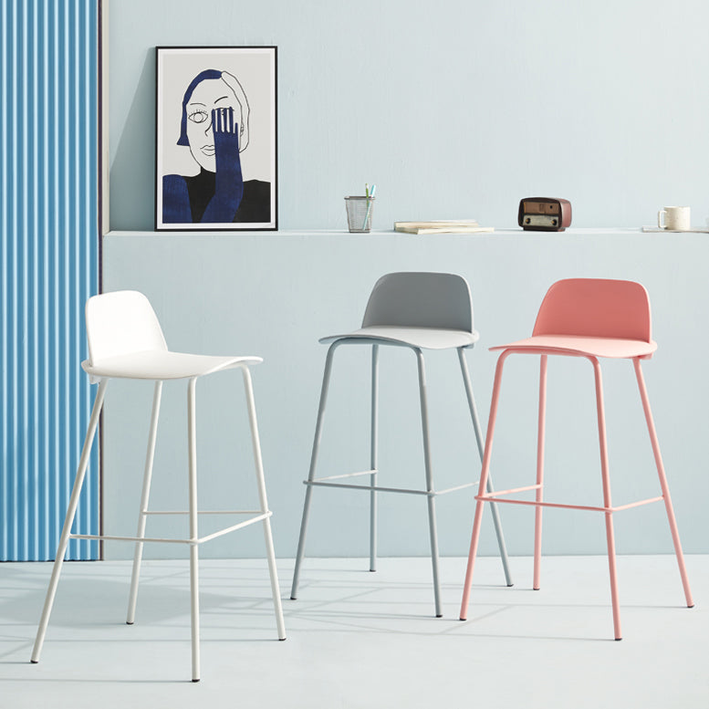 Milk Tea Shop Footrest Scandinavian Stool Matte Finish Plastic Barstool