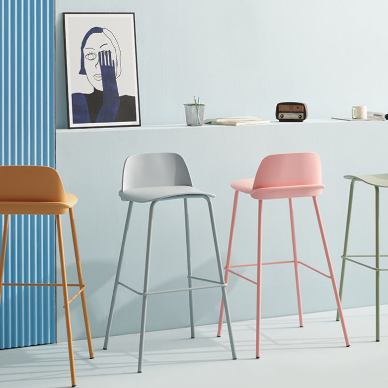 Milk Tea Shop Footrest Scandinavian Stool Matte Finish Plastic Barstool