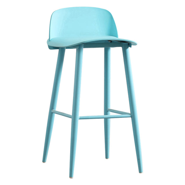Milk Tea Shop Low Back Stool Scandinavian Matte Finish Plastic Barstool