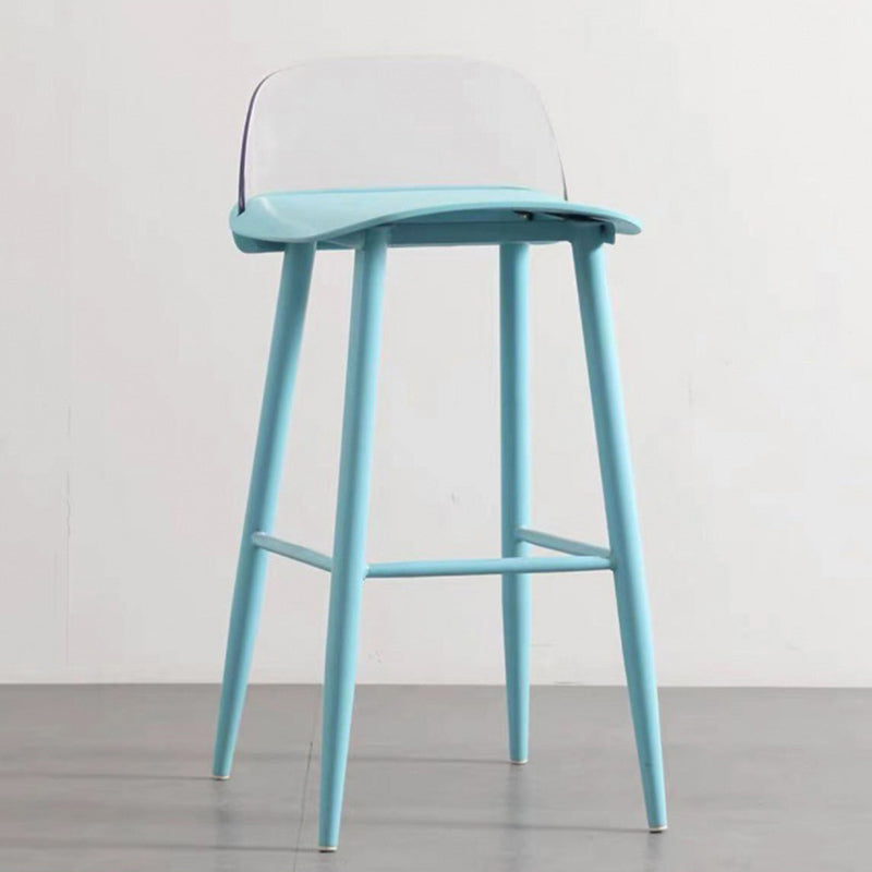 Milk Tea Shop Low Back Stool Scandinavian Matte Finish Plastic Barstool