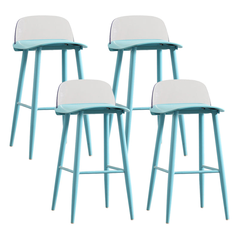 Milk Tea Shop Low Back Stool Scandinavian Matte Finish Plastic Barstool