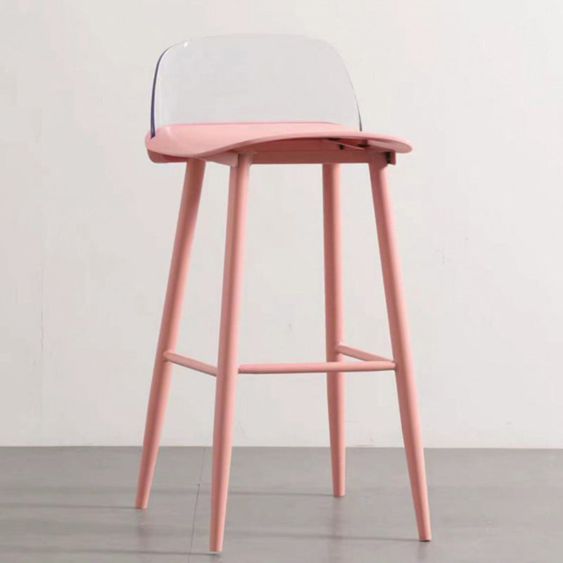 Milk Tea Shop Low Back Stool Scandinavian Matte Finish Plastic Barstool