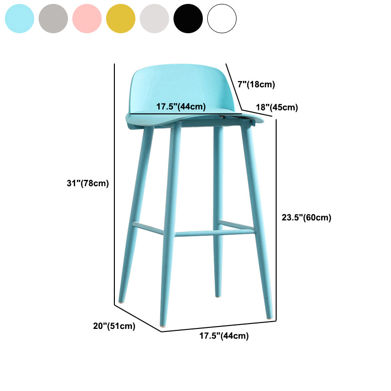 Milk Tea Shop Low Back Stool Scandinavian Matte Finish Plastic Barstool