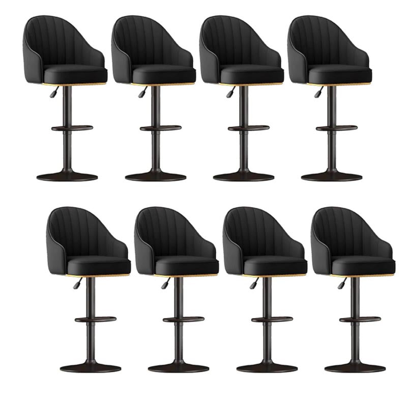 Industrial Style Metal Bar-stool PU Leather Counter Bar Stool for Kitchen