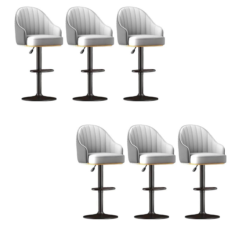 Industrial Style Metal Bar-stool PU Leather Counter Bar Stool for Kitchen