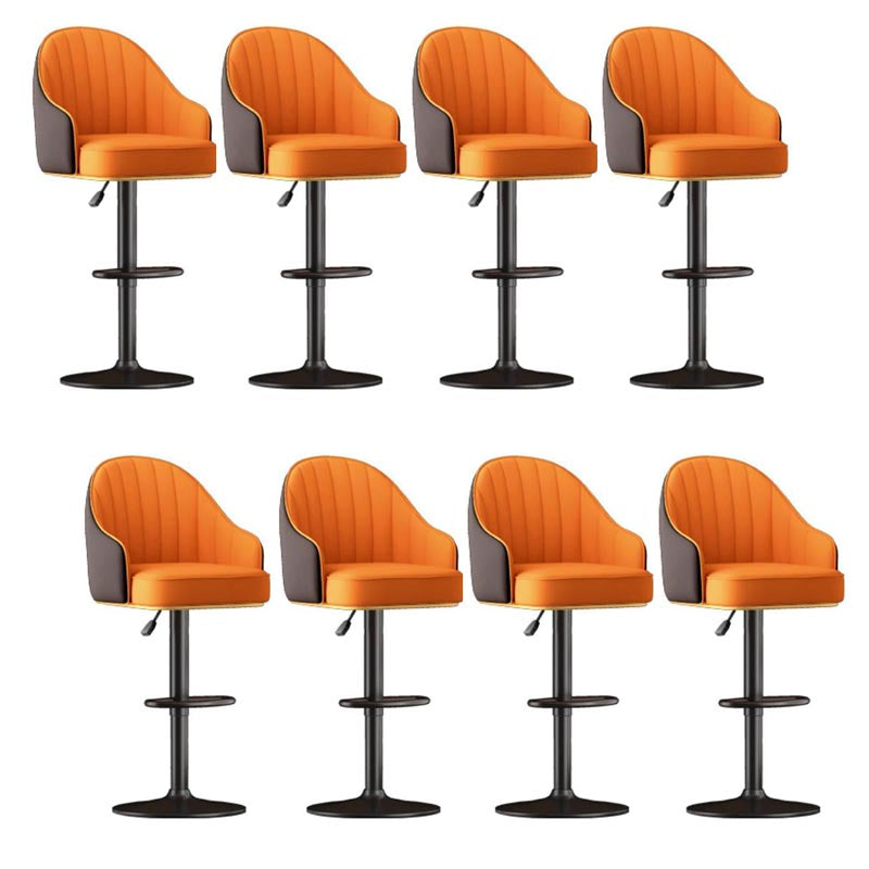 Industrial Style Metal Bar-stool PU Leather Counter Bar Stool for Kitchen