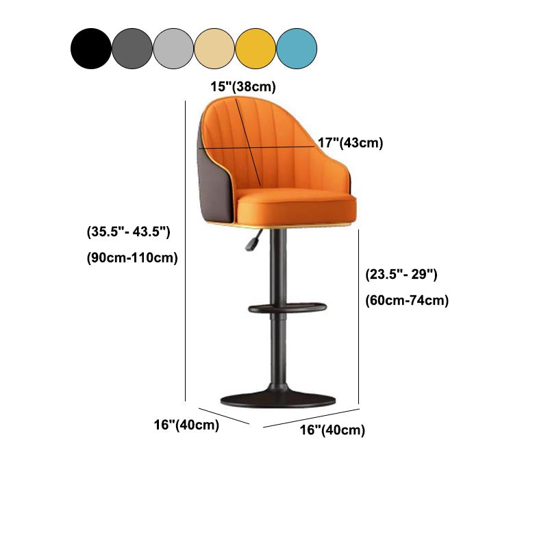 Industrial Style Metal Bar-stool PU Leather Counter Bar Stool for Kitchen