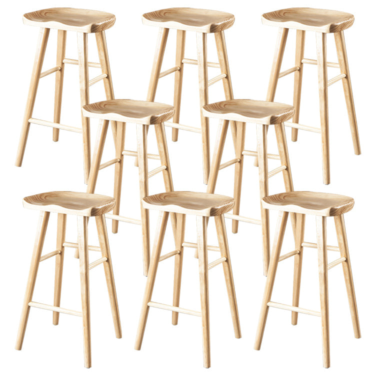 Industrial Bar and Counter Stool Natural Finish Stool with 4 Legs