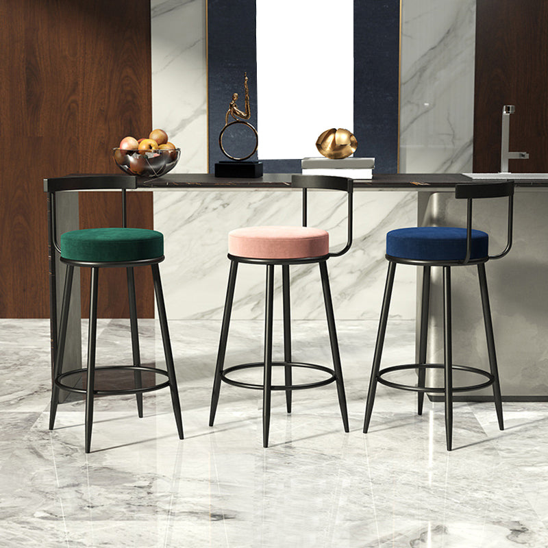 Contemporary  Low Back Home Stool Matte Finish Upholstered Bar Stools