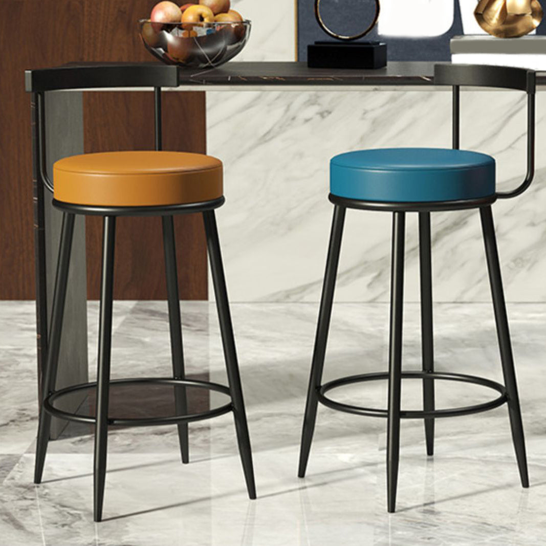 Contemporary  Low Back Home Stool Matte Finish Upholstered Bar Stools