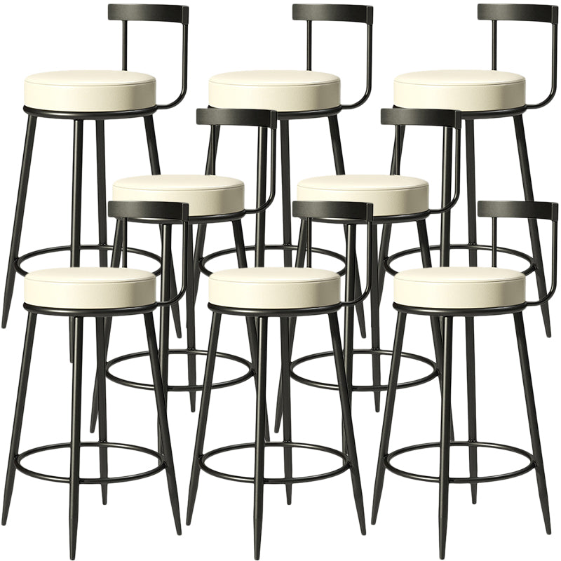 Contemporary  Low Back Home Stool Matte Finish Upholstered Bar Stools