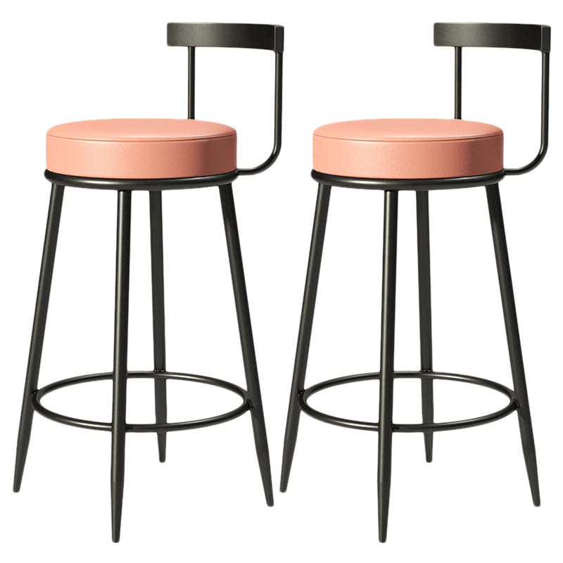 Contemporary  Low Back Home Stool Matte Finish Upholstered Bar Stools