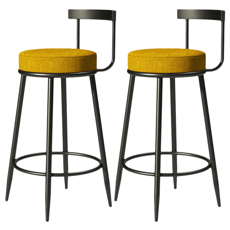 Contemporary  Low Back Home Stool Matte Finish Upholstered Bar Stools