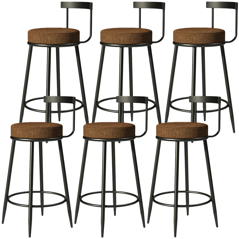 Contemporary  Low Back Home Stool Matte Finish Upholstered Bar Stools
