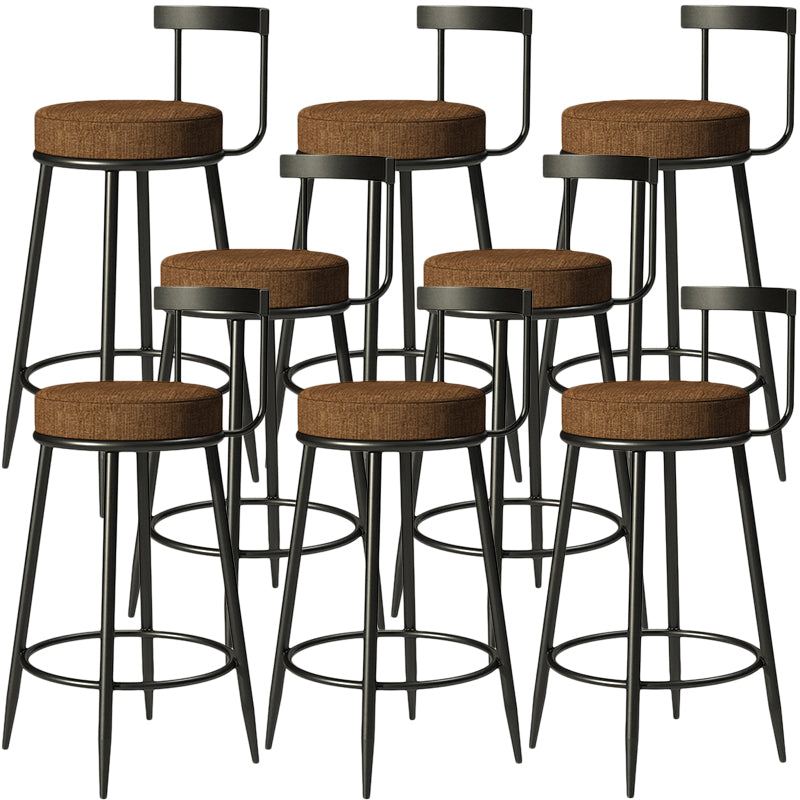 Contemporary  Low Back Home Stool Matte Finish Upholstered Bar Stools