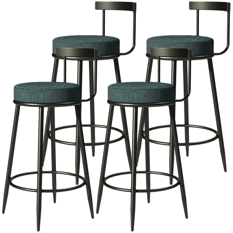 Contemporary  Low Back Home Stool Matte Finish Upholstered Bar Stools
