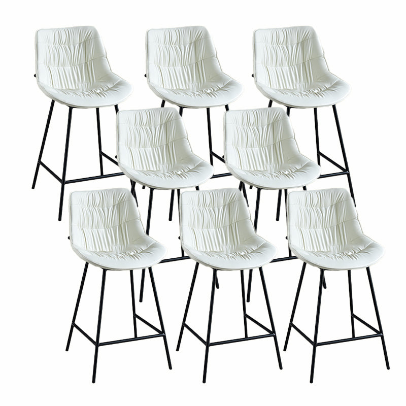 Contemporary Style Bar Stool PU Leather Counter Bar Stool with Metal Legs for Home