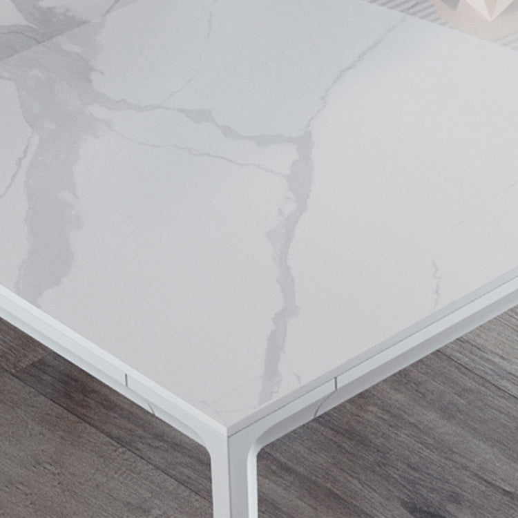 Modern Rectangle Dinette Set 1/4/5/7 Pieces Stone Top Dining Table Set