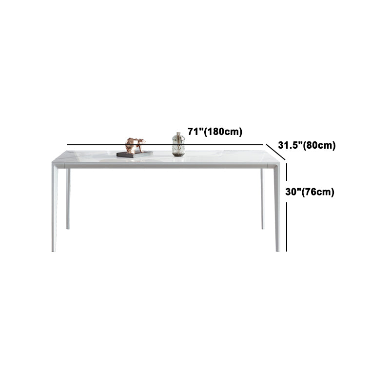 Modern Rectangle Dinette Set 1/4/5/7 Pieces Stone Top Dining Table Set