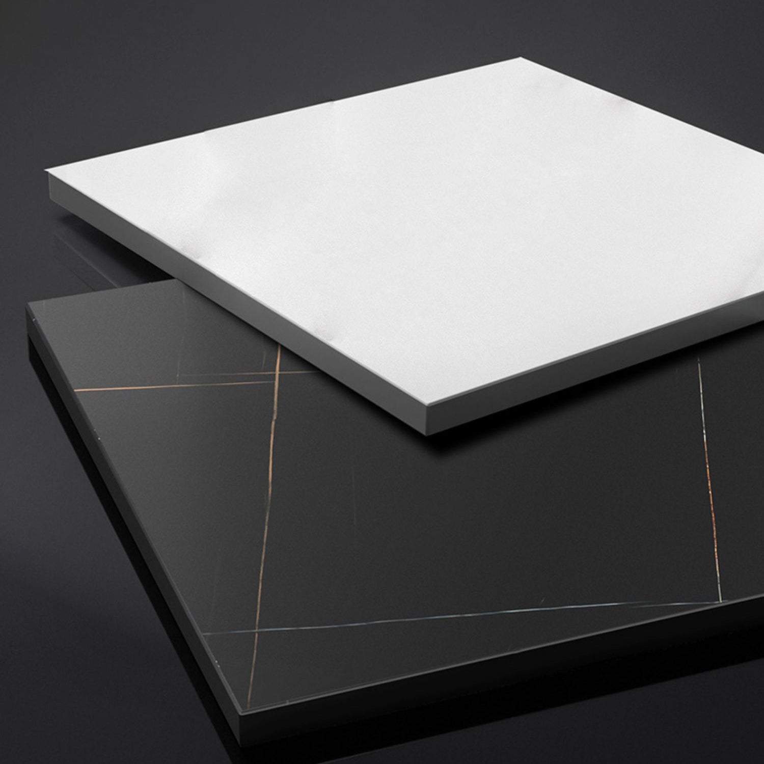 Contemporary Round Dining Table Sintered Stone and Solid Wood Top Table