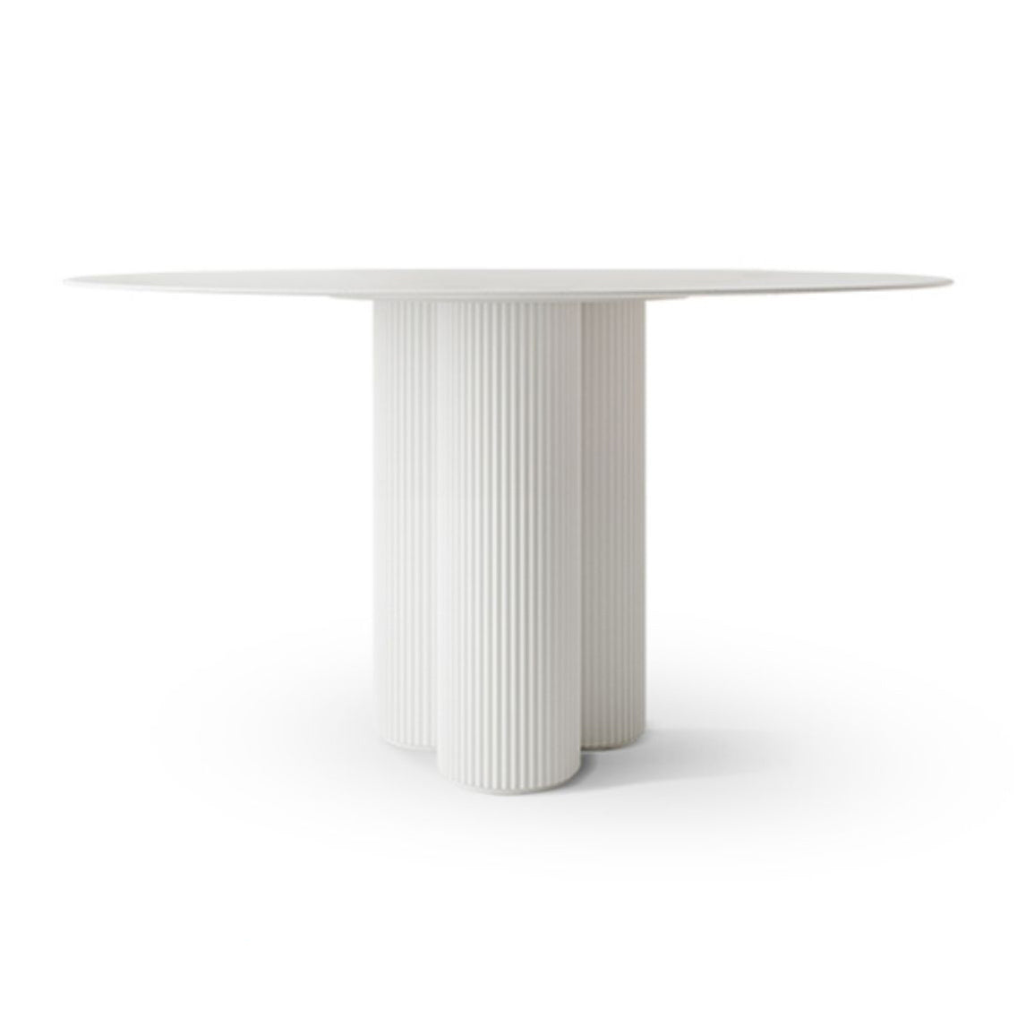 Contemporary Round Dining Table Sintered Stone and Solid Wood Top Table