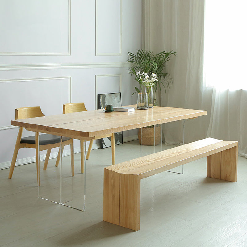 Solid Wood Dining Table Contemporary Style Rectangle Dinette Table for Home Kitchen