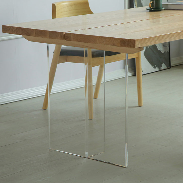 Solid Wood Dining Table Contemporary Style Rectangle Dinette Table for Home Kitchen