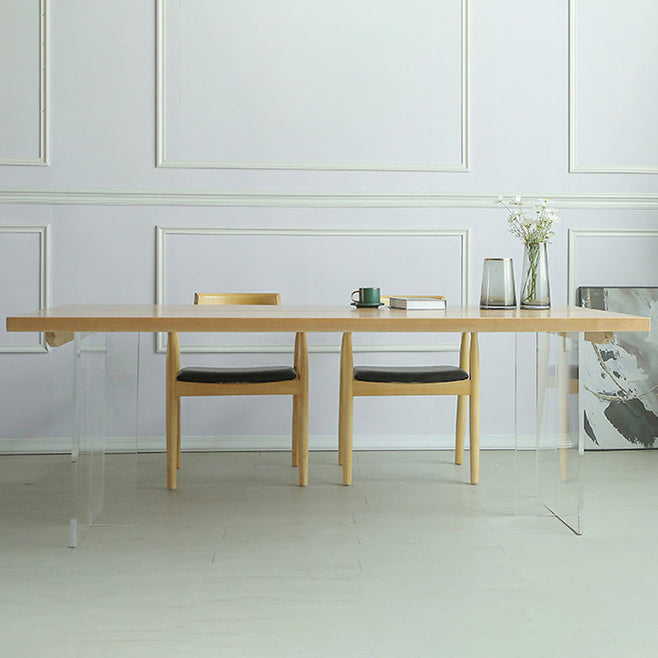 Solid Wood Dining Table Contemporary Style Rectangle Dinette Table for Home Kitchen