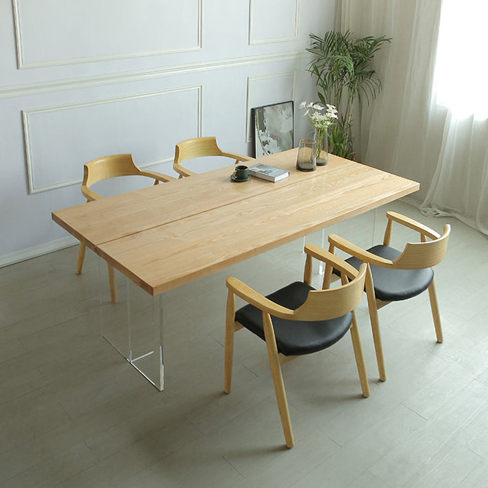 Solid Wood Dining Table Contemporary Style Rectangle Dinette Table for Home Kitchen