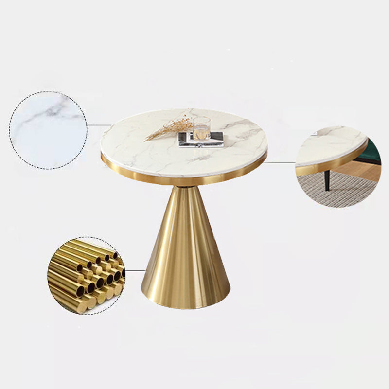 Stone and Steel Dining Site Table Traditional Luxury Round Dining Table