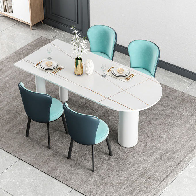 White Dining Table Contemporary Style Dinette Table for Home Kitchen