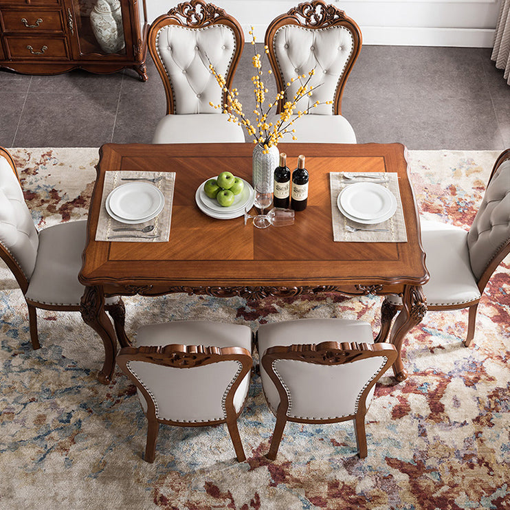 Medieval Modern Rubber Wood Dining Table for Restaurant Rectangle Table with 4 Legs