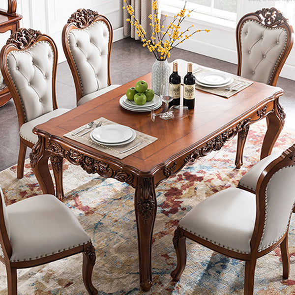 Medieval Modern Rubber Wood Dining Table for Restaurant Rectangle Table with 4 Legs