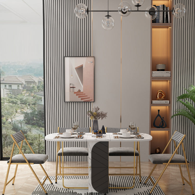 Modern Style Furniture Trestle Base Dining Site Table,59"L x 31.5"W x 29.3"H