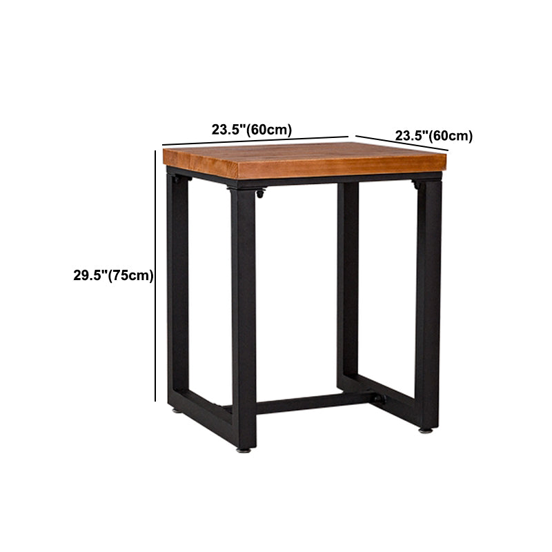 Industrial Pine Wood Table for Restaurant Dining Table with Metal Trestle Base