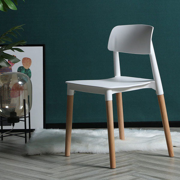 Plastic Dining Chairs Contemporary Open Back Dining Side Furniture in Matte Finish
