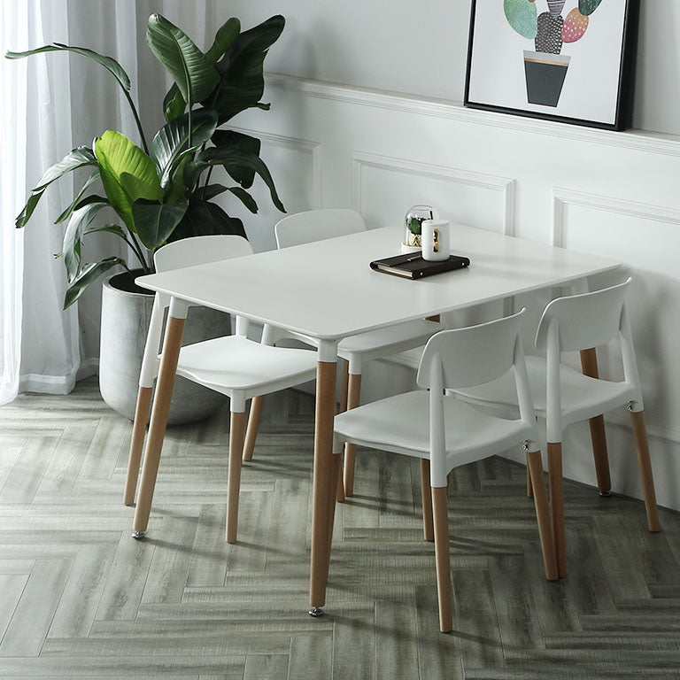 Plastic Dining Chairs Contemporary Open Back Dining Side Furniture in Matte Finish