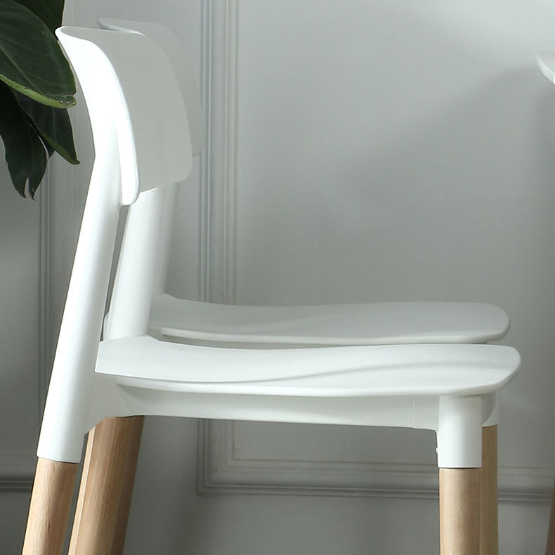 Plastic Dining Chairs Contemporary Open Back Dining Side Furniture in Matte Finish