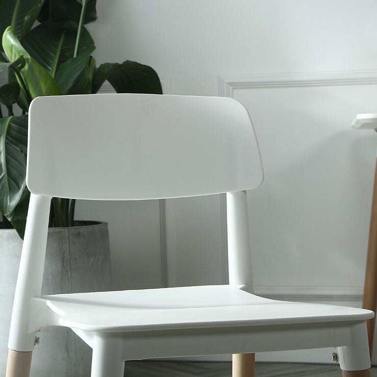 Plastic Dining Chairs Contemporary Open Back Dining Side Furniture in Matte Finish