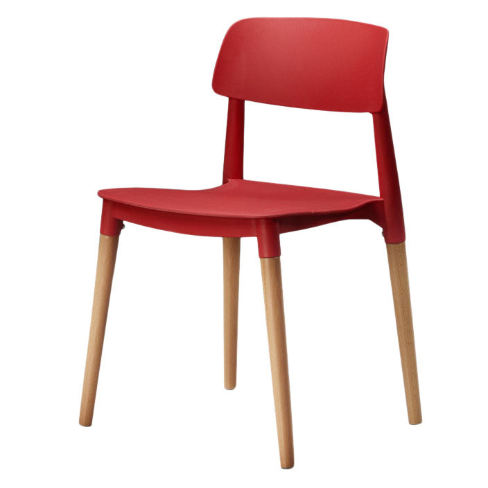 Plastic Dining Chairs Contemporary Open Back Dining Side Furniture in Matte Finish