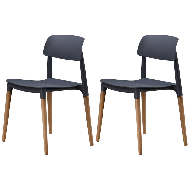 Plastic Dining Chairs Contemporary Open Back Dining Side Furniture in Matte Finish