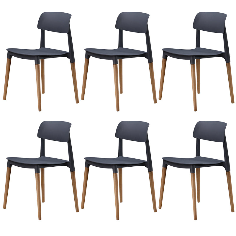 Plastic Dining Chairs Contemporary Open Back Dining Side Furniture in Matte Finish