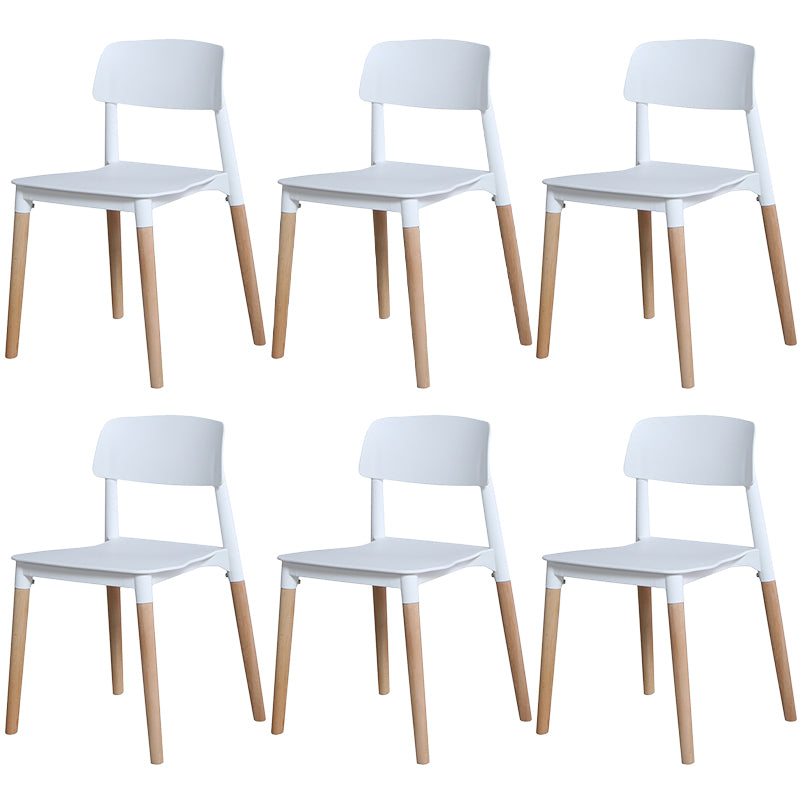 Plastic Dining Chairs Contemporary Open Back Dining Side Furniture in Matte Finish