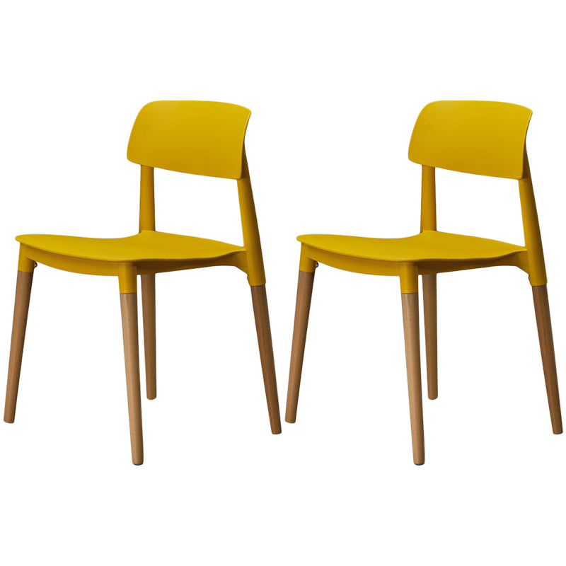 Plastic Dining Chairs Contemporary Open Back Dining Side Furniture in Matte Finish