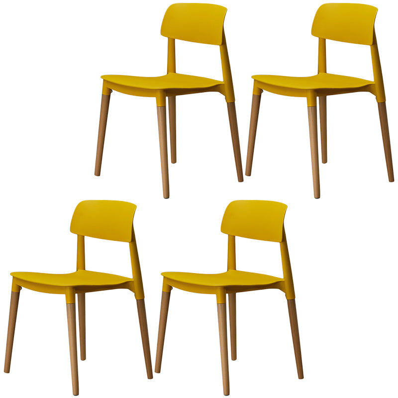Plastic Dining Chairs Contemporary Open Back Dining Side Furniture in Matte Finish