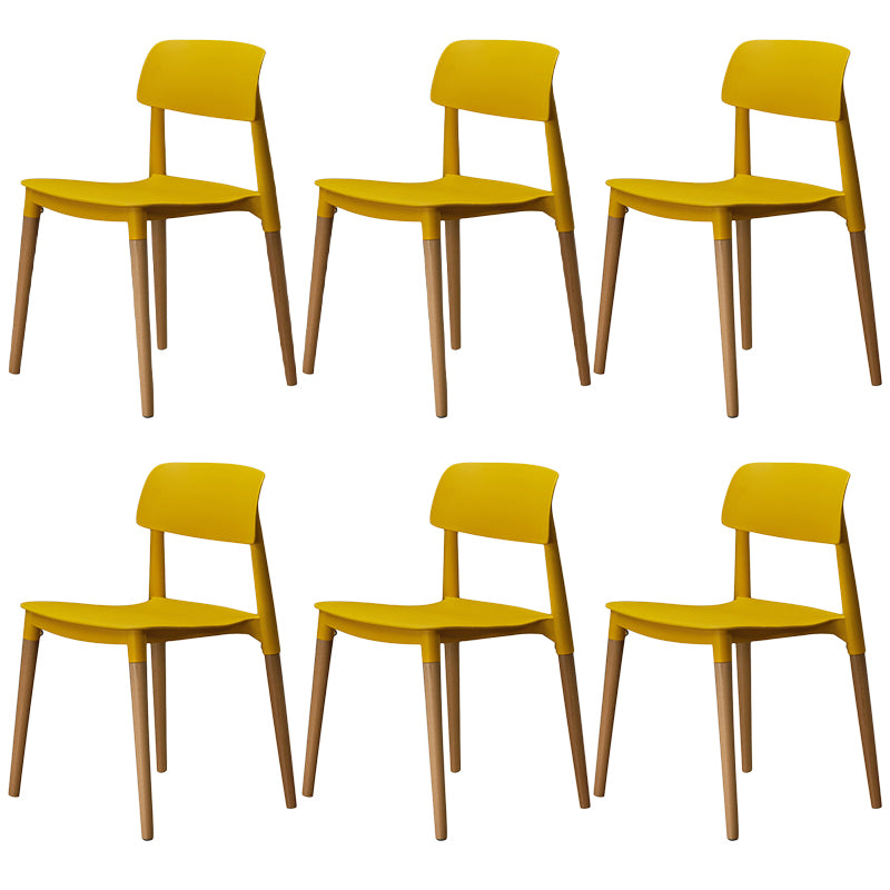 Plastic Dining Chairs Contemporary Open Back Dining Side Furniture in Matte Finish